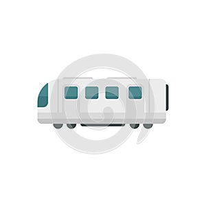 Electric train transport icon flat isolated vector
