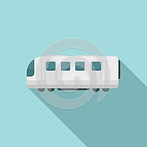 Electric train transport icon, flat style