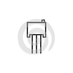 Electric transistor chip line icon