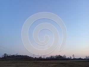 electric transmission line at dusk