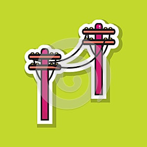 electric transmission pole. Vector illustration decorative design