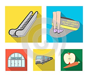 Electric, transport, equipment and other web icon in flat style. Public, transportation, machineryicons in set collection.