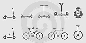 Electric Transport Icons set 05