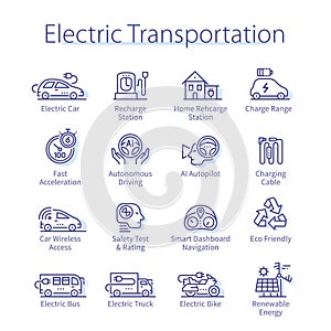 Electric transportation pack. Car, bus, bike set