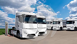 Electric trucks with charging station