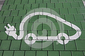 Electric vehicle charger station symbol