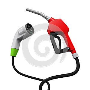 Electric Vehicle Charging Plug and Gas Nozzle