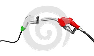 Electric Vehicle Charging Plug and Gas Nozzle