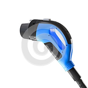 Electric vehicle charging plug isolated on white