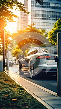 Electric vehicle charging at a solar-powered station