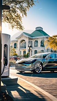Electric vehicle charging at a solar-powered station