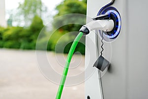 Electric vehicle charging station photo