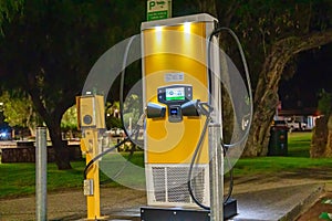 Electric Vehicle Charging Station ecology at night