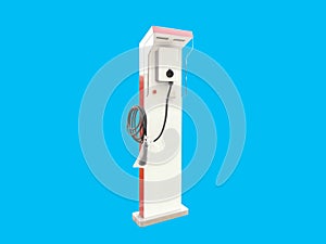 Electric Vehicle Charging Station (EV Charger), blue background