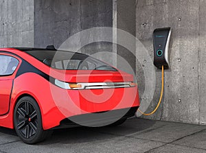 Electric vehicle charging station for home.