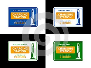 Electric vehicle charging station signboard