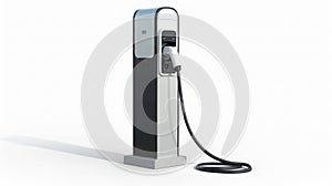 electric vehicle charging station on white background.