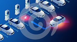 Electric Vehicle Charging Stations - Conceptual 3D Illustration