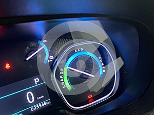 Electric Vehicle EV Car Dashboard Meter Charge