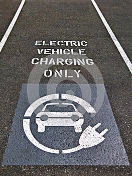 Electric Vehicle EV Charging Parking Spot Only Sign