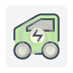 Electric vehicle EV vector icon design. 48x48 pixel perfect and editable stroke.