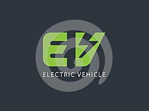 Electric vehicle logo design template