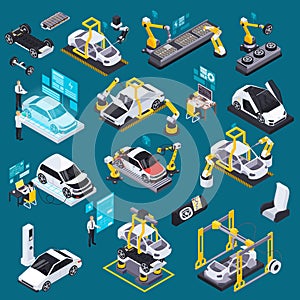 Electric Vehicle Production Isometric Set