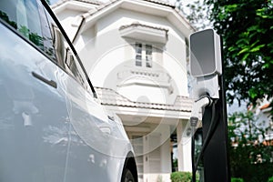 Electric vehicle technology utilized to home charging station. Synchronos