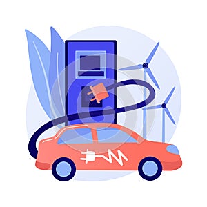 Electric vehicle use abstract concept vector illustration.