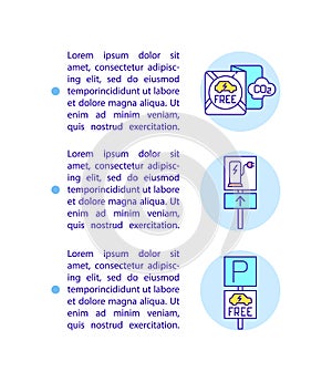 Electric vehicles benefits concept line icons with text.