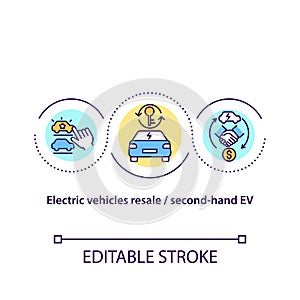 Electric vehicles resale concept icon. photo