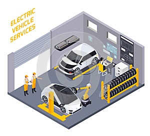 Electric Vehicles Service Isometric photo