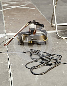 Electric violin on stage