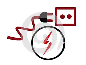 electric voltage warning or short circuit warning vector illustration