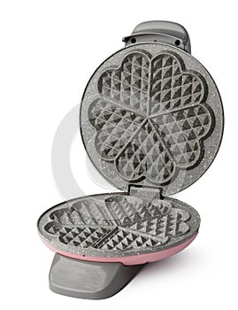 Electric waffle maker machine isolated on white