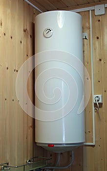 Electric water heater hanging photo