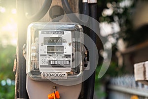 Electric Watthour Meter in the Front of House photo