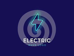 Electric wave vector logo design