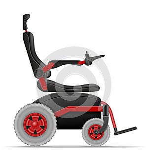 Electric wheelchair for disabled people stock vector photo