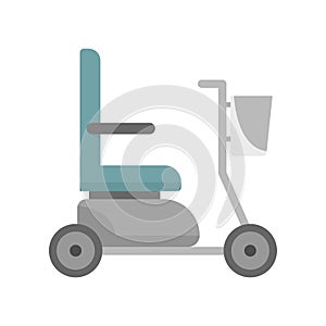 Electric wheelchair icon flat isolated vector