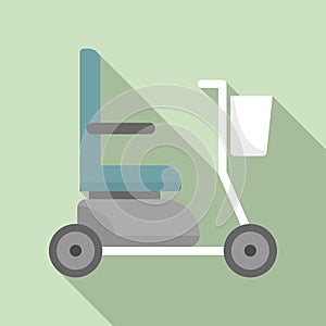 Electric wheelchair icon, flat style