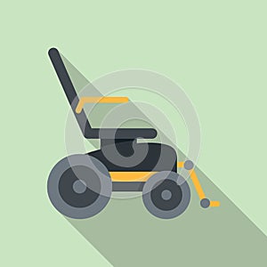 Electric wheelchair icon, flat style