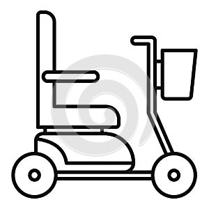 Electric wheelchair icon, outline style