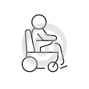 Electric wheelchair line outline icon