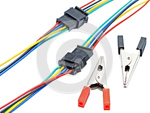 Electric wires, connectors and clamps for electric circuit