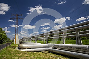 Electric wires and district heating tubes