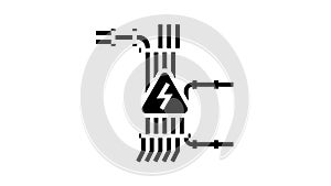 electric wiring glyph icon animation