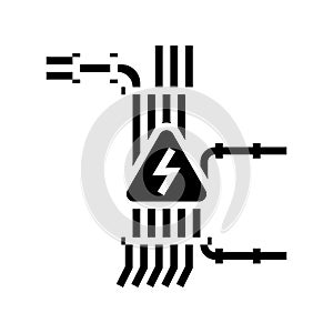 electric wiring glyph icon vector illustration