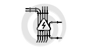 electric wiring line icon animation