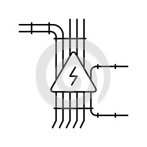 electric wiring line icon vector illustration